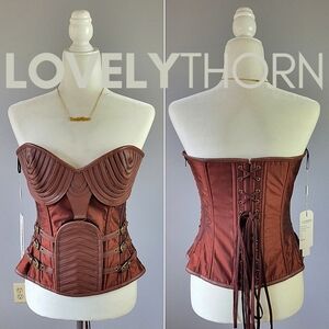 CHARMIAN // ltd ed steampunk gothic steel boned adjustable buckle zip co…